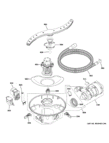 Motor Sump Filter Assembly parts for Ge Dishwasher XDF300PSN4SS from AppliancePartsPros.com