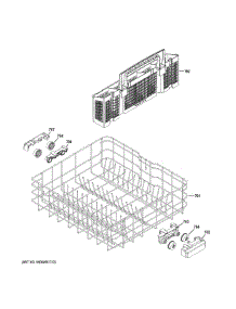 Lower Rack Assembly parts for Ge Dishwasher XDF400PGN0WW from AppliancePartsPros.com