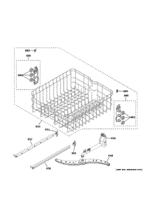 Upper Rack Assembly parts for Ge Dishwasher XDF400PSN2SS from AppliancePartsPros.com