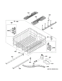 Upper Rack Assembly parts for Ge Dishwasher XDT500PSP4SS from AppliancePartsPros.com
