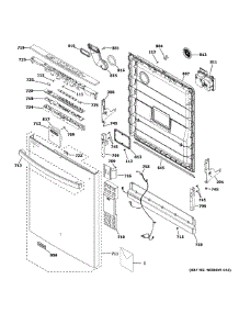 Escutcheon Door Assembly parts for Ge Dishwasher XDT500PSP5SS from AppliancePartsPros.com