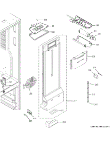 Fresh Food Section parts for Ge Refrigerator XNE25JGKLFWW from AppliancePartsPros.com