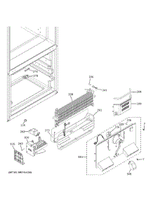 Freezer Section parts for Ge Refrigerator XNE25JGKXFWW from AppliancePartsPros.com