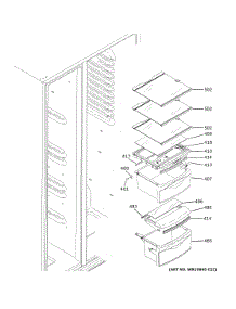 Fresh Food Shelves parts for Ge Refrigerator XSS25GYPJCFS from AppliancePartsPros.com