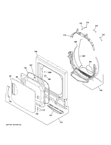 Dryer Front Panel Door parts for Ge Dryer XUD27ESSM1WW from AppliancePartsPros.com