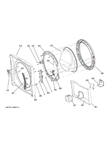 Front Panel Door parts for Ge Washer YFW450SSM1WW from AppliancePartsPros.com