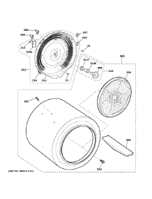 Drum parts for Ge Dryer YTD74E2SN0WS from AppliancePartsPros.com