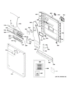 Escutcheon Door Assembly parts for Ge Dishwasher ZDT925SIN5II from AppliancePartsPros.com
