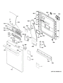 Escutcheon Door Assembly parts for Ge Dishwasher ZDT985SSN5SS from AppliancePartsPros.com