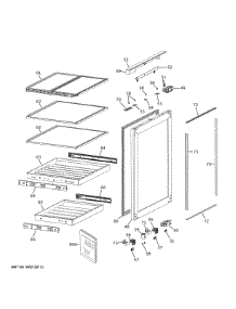 Door Shelves parts for Ge Refrigerator ZIBC24PWBII from AppliancePartsPros.com
