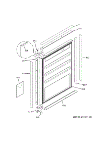 Door parts for Ge Refrigerator ZIBI240HCII from AppliancePartsPros.com