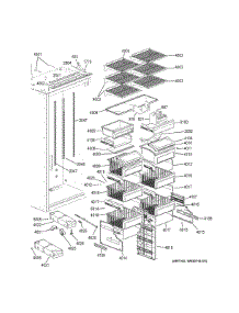 Shelves Drawers parts for Ge Refrigerator ZIF360NNBLH from AppliancePartsPros.com