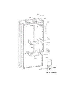 Door parts for Ge Refrigerator ZIFS360NNBRH from AppliancePartsPros.com
