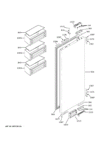 Refrigerator Door - Rh parts for Ge Refrigerator ZIP364IPVBII from AppliancePartsPros.com