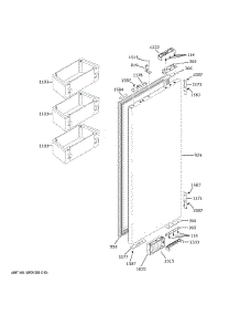 Refrigerator Door - Rh parts for Ge Refrigerator ZIP364NBVBII from AppliancePartsPros.com