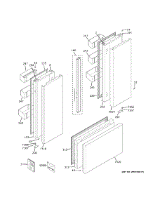 Doors parts for Ge Refrigerator ZIPS360NNDSS from AppliancePartsPros.com