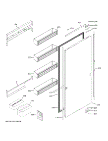 Door parts for Ge Refrigerator ZIR241NBRAII from AppliancePartsPros.com