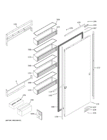 Door parts for Ge Refrigerator ZIR241NPPBII from AppliancePartsPros.com