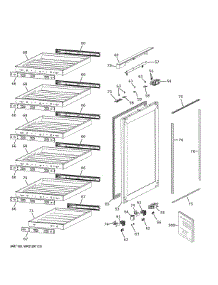 Door Shelves parts for Ge Refrigerator ZIWD24PWBII from AppliancePartsPros.com