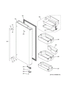 Fresh Food Door Rh parts for Ge Refrigerator ZWE23ESHQSS from AppliancePartsPros.com