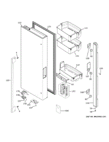 Fresh Food Door Lh parts for Ge Refrigerator ZWE23ESNFSS from AppliancePartsPros.com