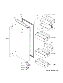 Fresh Food Door Rh parts for Ge Refrigerator ZWE23ESNFSS from AppliancePartsPros.com