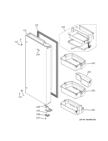 Fresh Food Door Rh parts for Ge Refrigerator ZWE23NSTCSS from AppliancePartsPros.com