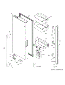 Fresh Food Door Lh parts for Ge Refrigerator ZWE23PSNBSS from AppliancePartsPros.com