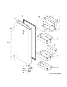 Fresh Food Door Rh parts for Ge Refrigerator ZWE23PSNDSS from AppliancePartsPros.com