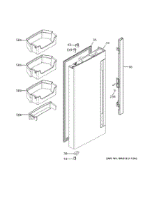Fresh Food Door - Lh parts for  Refrigerator QNE27JYMXFFS from AppliancePartsPros.com