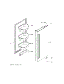 Fresh Food Door - Rh parts for  Refrigerator QNE27JYMXFFS from AppliancePartsPros.com