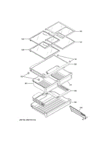 Fresh Food Shelves parts for  Refrigerator QNE27JYMXFFS from AppliancePartsPros.com