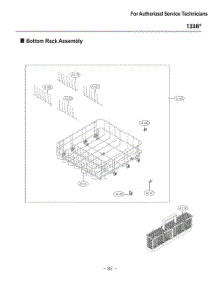Bottom Rack Assembly parts for Lg Dishwasher 13387 from AppliancePartsPros.com