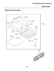 Bottom Rack parts for Lg Dishwasher 14307 from AppliancePartsPros.com