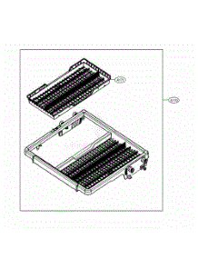 Third Rack Assembly parts for Lg Dishwasher 14355 from AppliancePartsPros.com