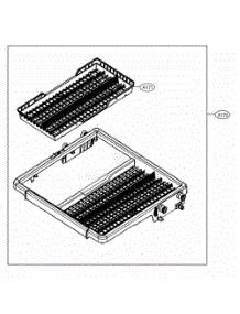 Third Rack Assembly parts for Lg Dishwasher 14677 from AppliancePartsPros.com