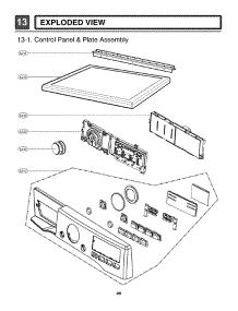 Exploded View   Control Panel & Plate Assembly parts for Lg Dryer 48231010009 from AppliancePartsPros.com
