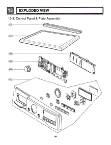 Exploded View   Control Panel & Plate Assembly parts for Lg Dryer 48231010030 from AppliancePartsPros.com
