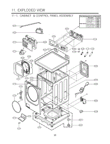 Exploded View  Cabinet & Control Panel Assembly parts for Lg Washer 48231010108 from AppliancePartsPros.com