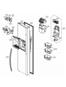 Freezer Door parts for Lg Refrigerator 51862 from AppliancePartsPros.com