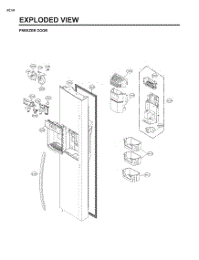 Freezer Door parts for Lg Refrigerator 51863 from AppliancePartsPros.com