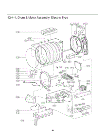Drum & Motor Assembly parts for Lg Dryer 61523 from AppliancePartsPros.com