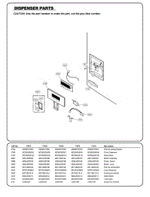 Dispenser Parts parts for Lg Refrigerator 71013 from AppliancePartsPros.com