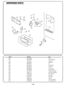Section 5 parts for Lg Refrigerator 72193 from AppliancePartsPros.com