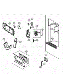 Dispenser Parts parts for Lg Refrigerator 72373 from AppliancePartsPros.com