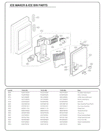 Ice Maker & Ice Bin Parts parts for Lg Refrigerator 73165 from AppliancePartsPros.com