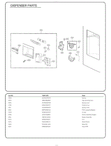 Dispenser Parts parts for Lg Refrigerator 74053 from AppliancePartsPros.com