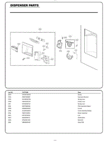 Dispenser Parts parts for Lg Refrigerator 74077 from AppliancePartsPros.com
