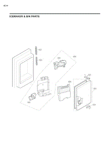 Icemaker & Bin Parts parts for Lg Refrigerator 74145 from AppliancePartsPros.com