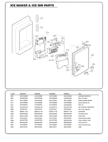 Ice Maker & Ice Bin Parts parts for Lg Refrigerator 74307 from AppliancePartsPros.com